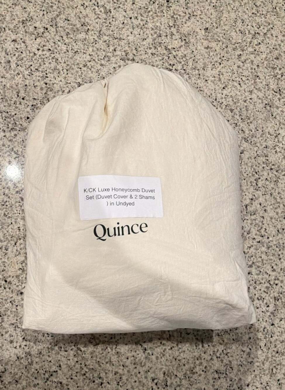 Quince Organic Cotton Luxe Honeycomb Duvet Set King / California King in Undyed